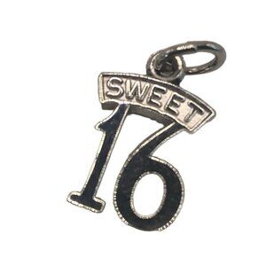Sweet 16 Sterling Silver Bracelet Charm Pendant‎